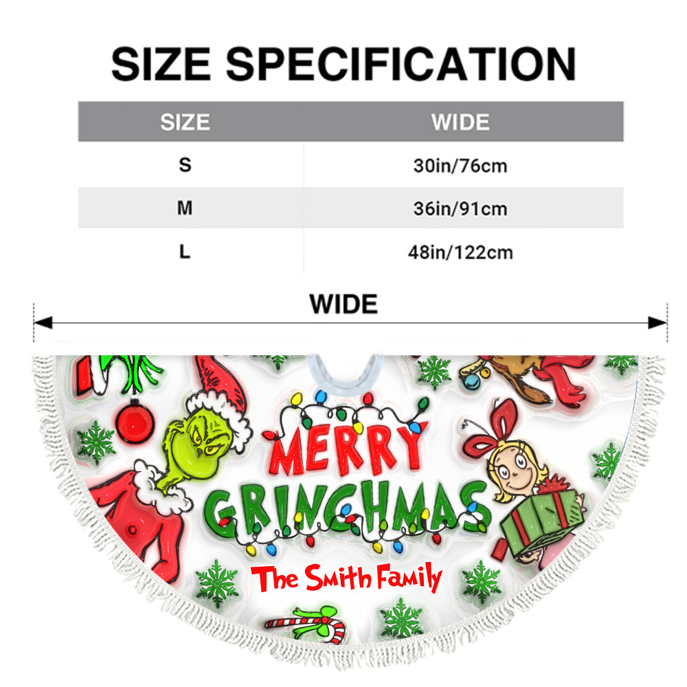 Merry Grinchmas - Personalized Stole Christmas Tree Skirt