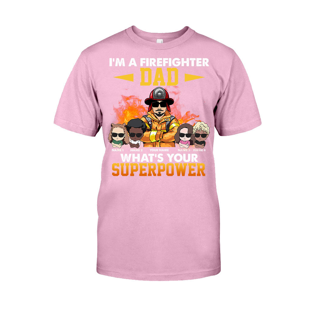 Ich bin ein Feuerwehrmann-Papa – Was ist deine Superkraft? – Personalisiertes Vatertags-T-Shirt und Hoodie