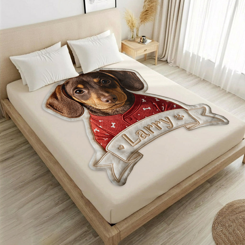 Love My Pet - Personalized Golden Retriever Shaped Fleece Blanket