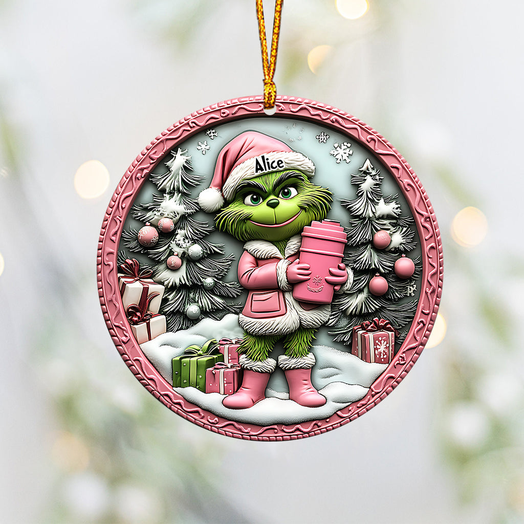 Grinchy Green Lady - Personalized Stole Christmas Ornament