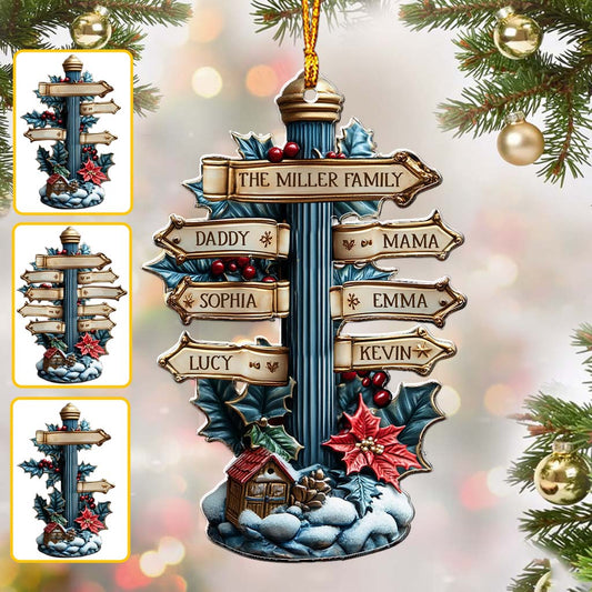 Die Freude an Weihnachten ist die Familie – Personalisierter, individuell geformter Weihnachtsschmuck in Familienform