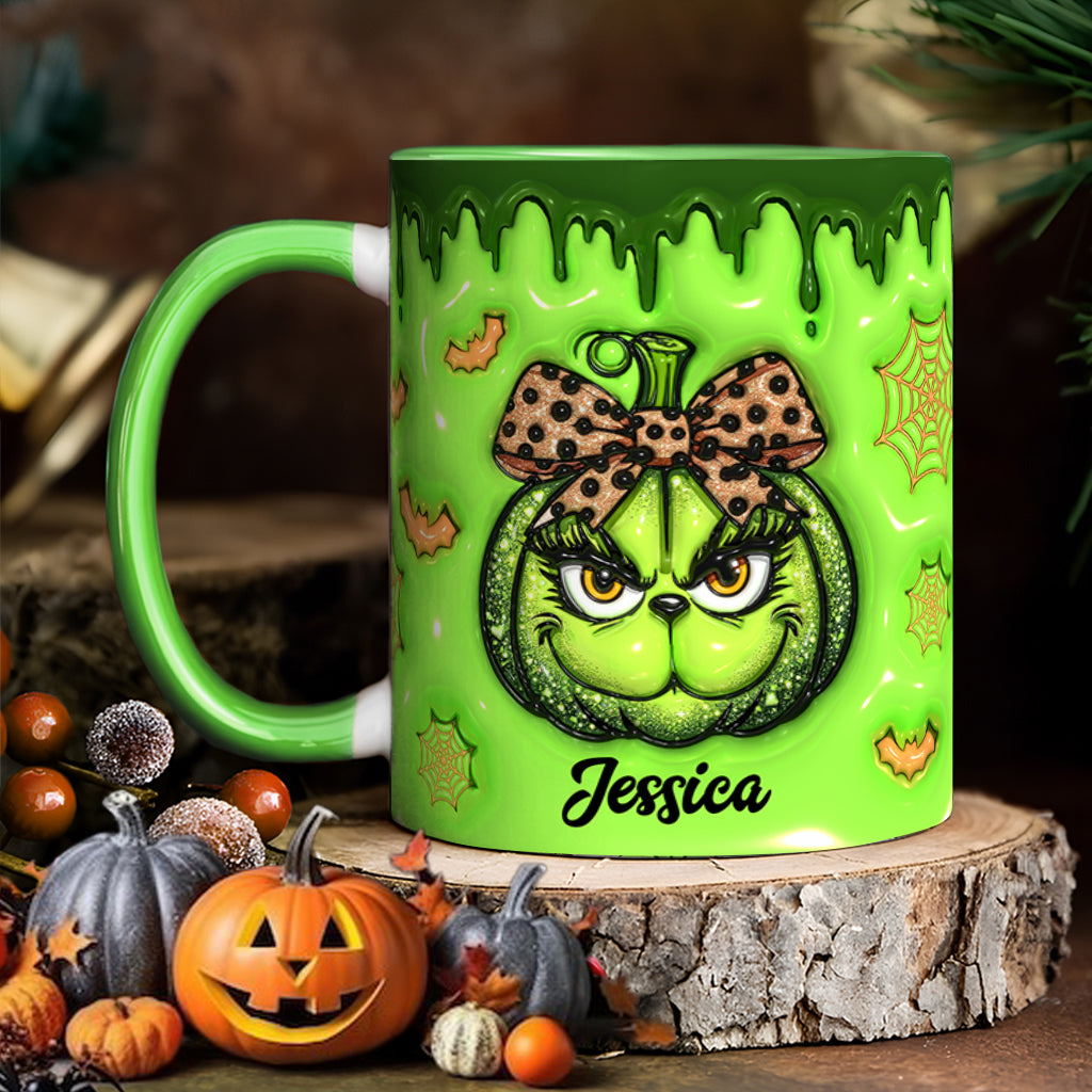 Green Pumpkin - Personalized Stole Christmas Accent Mug