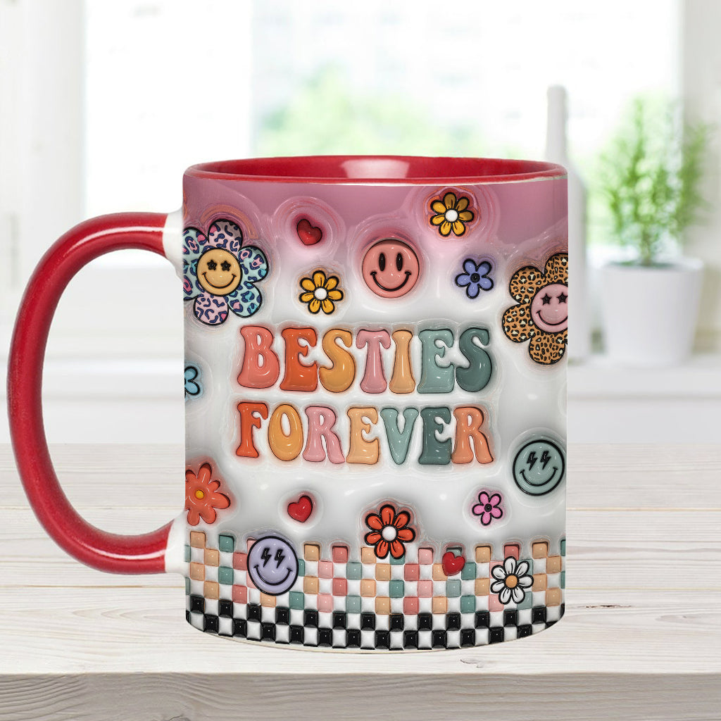 Besties Forever Floral - Personalisierte Bestie-Tasse