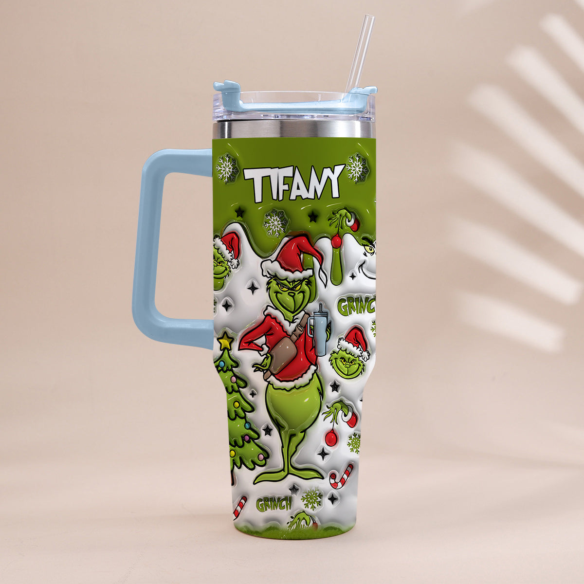 Fröhliche Grinchmas – Personalisierter Stola-Weihnachtsbecher mit Henkel