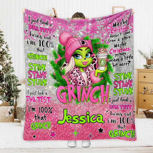 Fröhliche Grinchmas - Personalisierte Stola-Weihnachtsdecke
