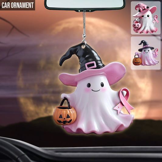 Brustkrebsbewusstsein – Personalisierter Autoanhänger zum Thema Brustkrebs