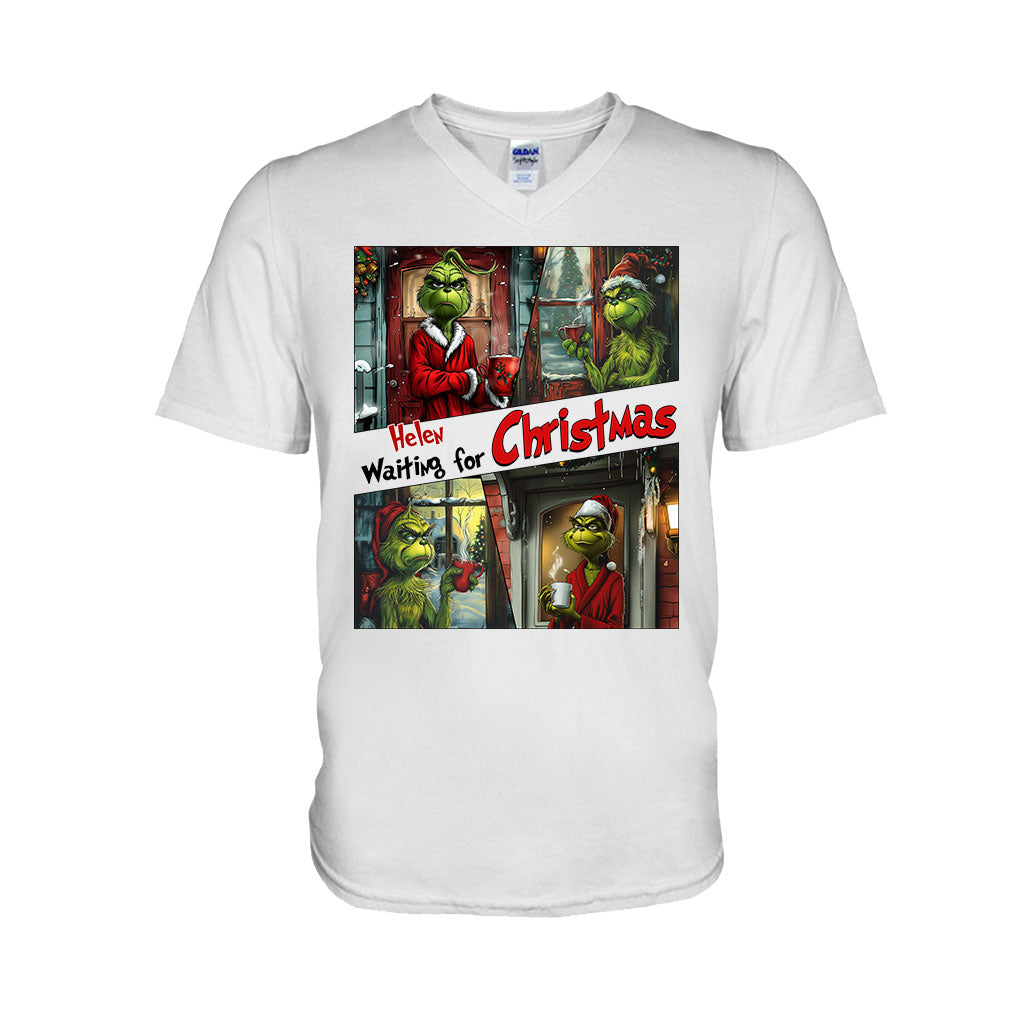 Warten auf Weihnachten – Personalisiertes Stole-Weihnachts-T-Shirt und Hoodie