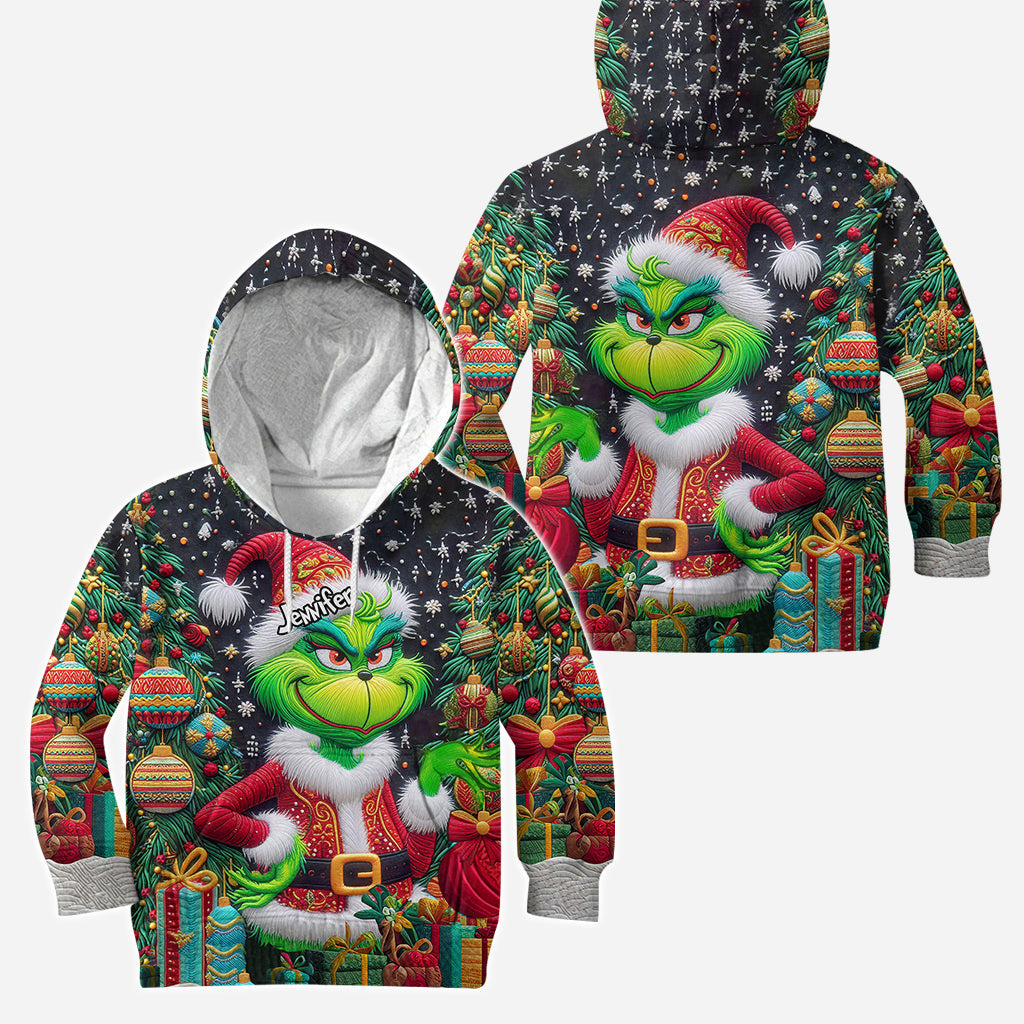 Fröhliche Grinchmas – Personalisierter Stola-Weihnachtshoodie und Leggings