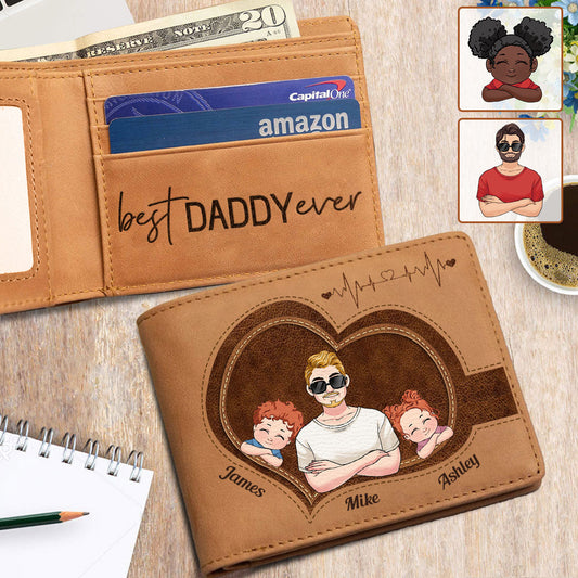 Der beste Papa aller Zeiten – Personalisierte Ledergeldbörse für Väter