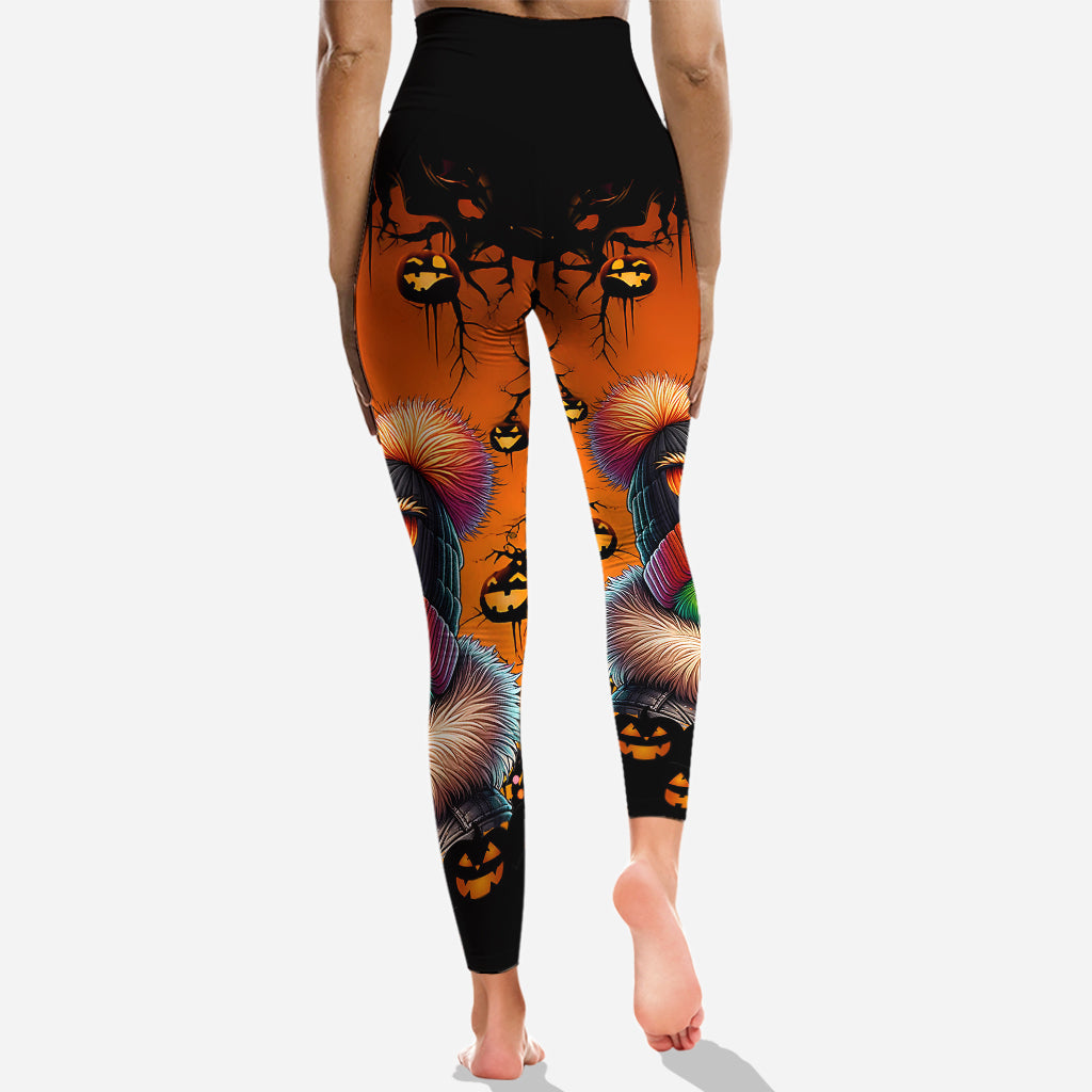 Grünes Halloween – Personalisierter Stola-Weihnachtshoodie und Leggings