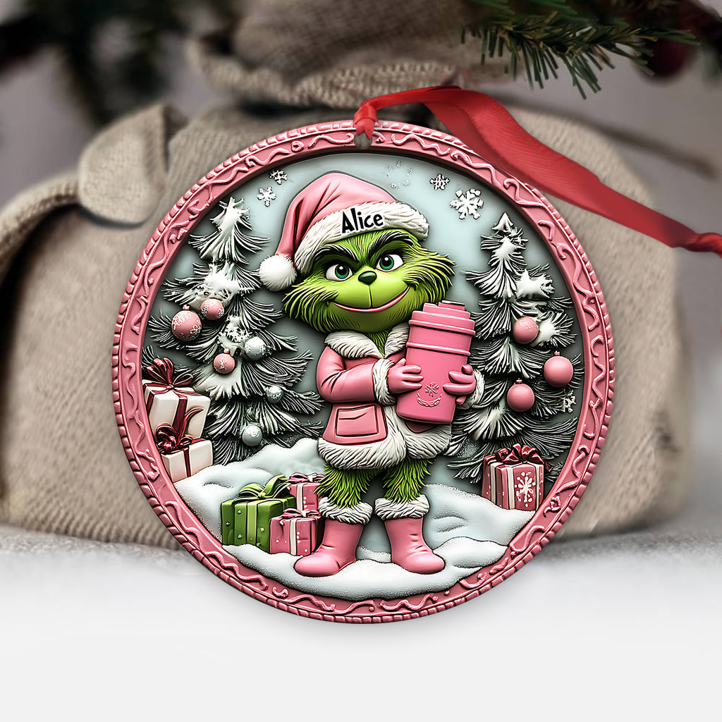 Grinchy Green Lady - Personalized Stole Christmas Ornament