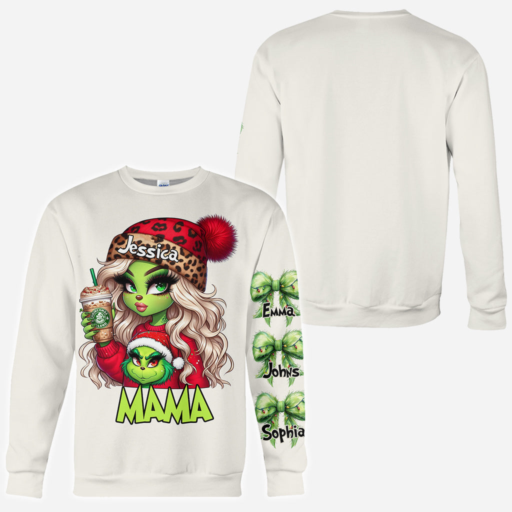 Beliebiger Titel: Grinchy Weihnachten - Personalisiertes Stola-Weihnachtsshirt