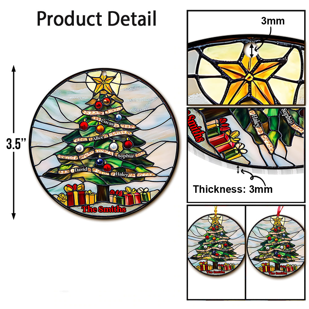 Joyeux Noël - Ornement transparent personnalisé pour la famille