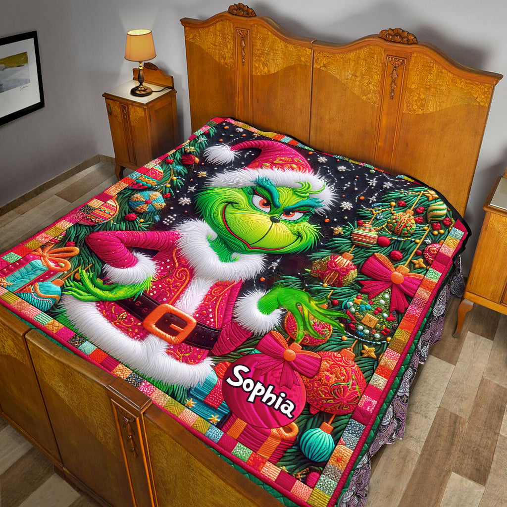 Merry Grinchmas - Personalized Stole Christmas Quilt