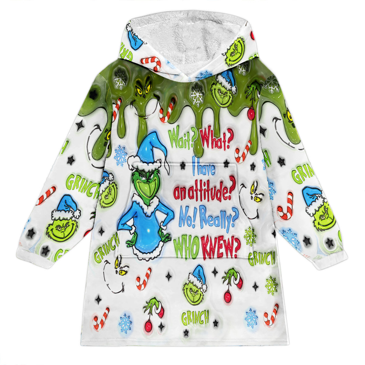 Moment mal, ich habe eine Einstellung – personalisierte Stola-Weihnachtsdecke mit Kapuze