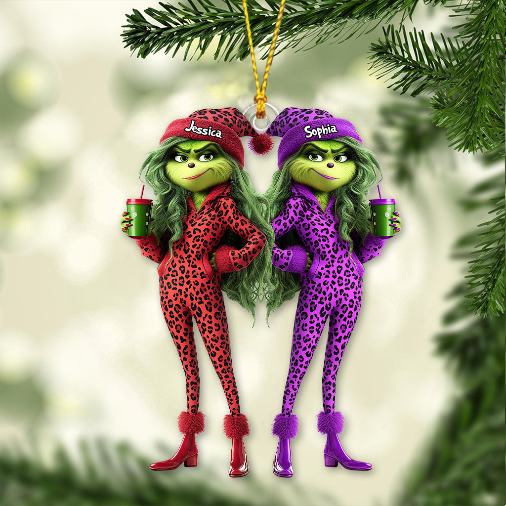 Grinch-Truppe der besten Freundinnen – Personalisierte, transparente Weihnachtsstola