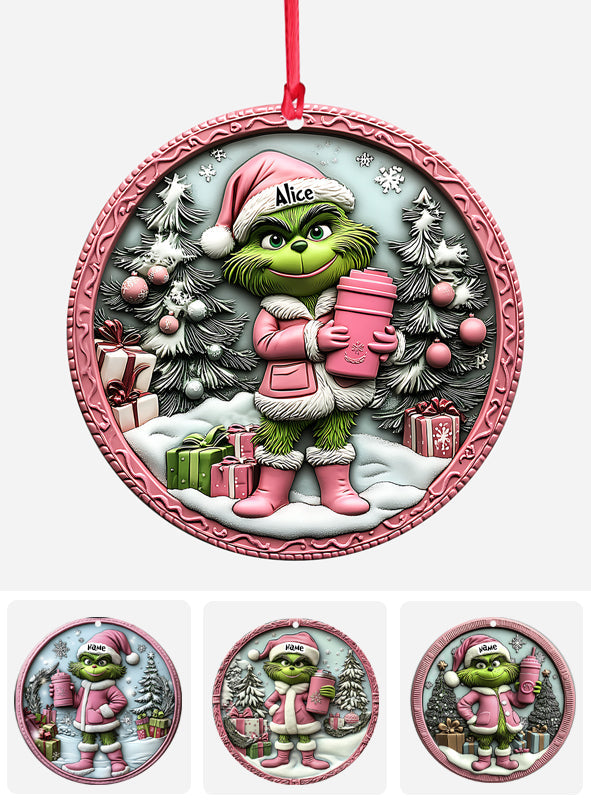 Grinchy Green Lady - Personalized Stole Christmas Ornament
