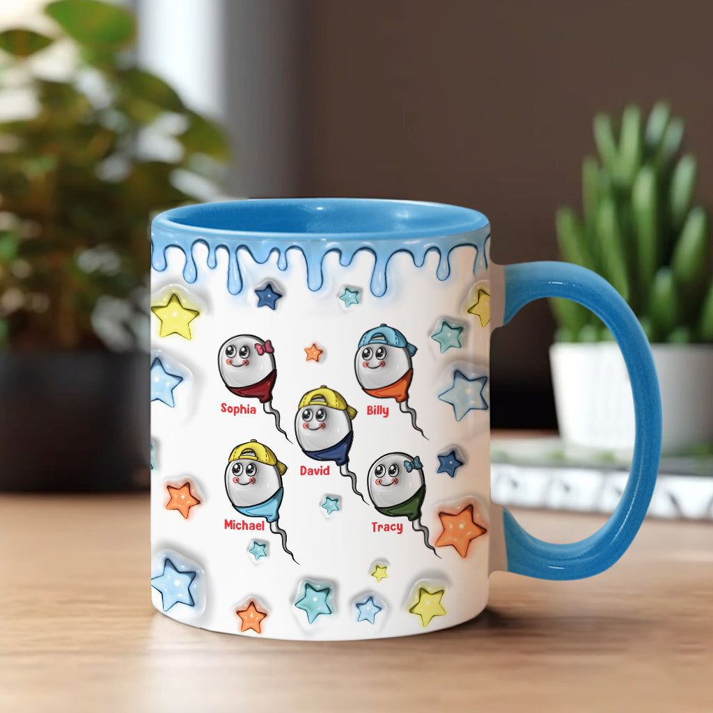 Wir haben früher in deinen Eiern gewohnt - Personalisierte Tasse mit Vater-Akzent