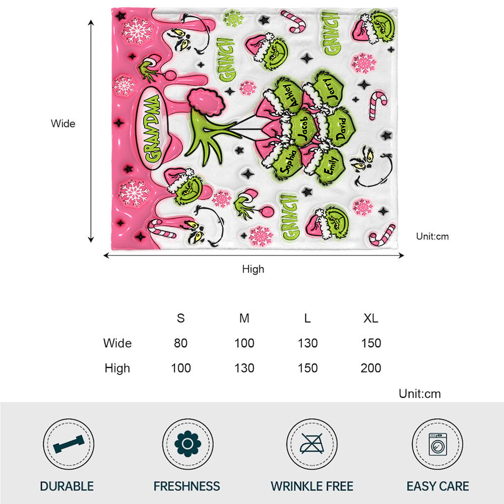 Grüne Mama/Nana... - Personalisierte Stola-Weihnachtsdecke