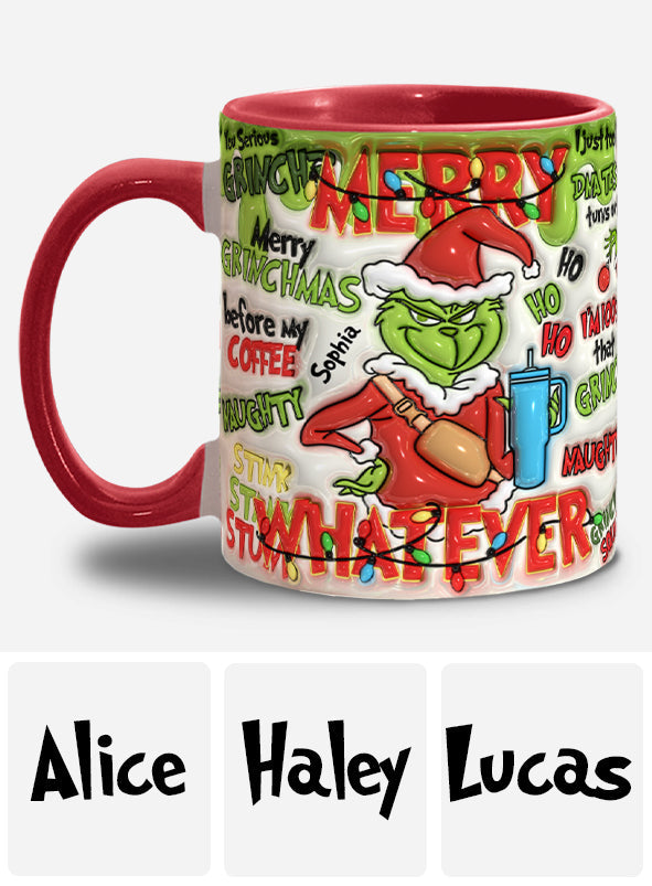 Fröhliche Grinchmas - Personalisierter Stola-Weihnachtsbecher