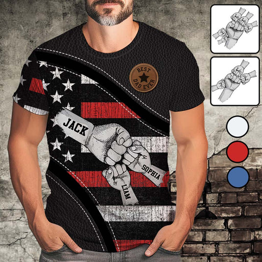 Faustgruß Papa und Kinder - Personalisiertes Vater-Shirt