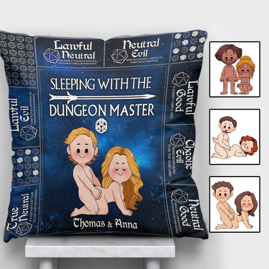 Oreiller décoratif RPG personnalisé « Dormir avec le MJ »