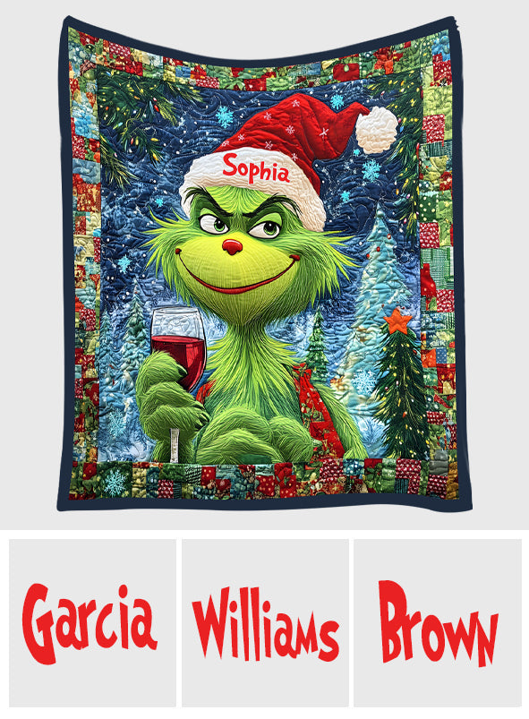 Joyeux Grinchmas - Couverture de Noël personnalisée avec étole