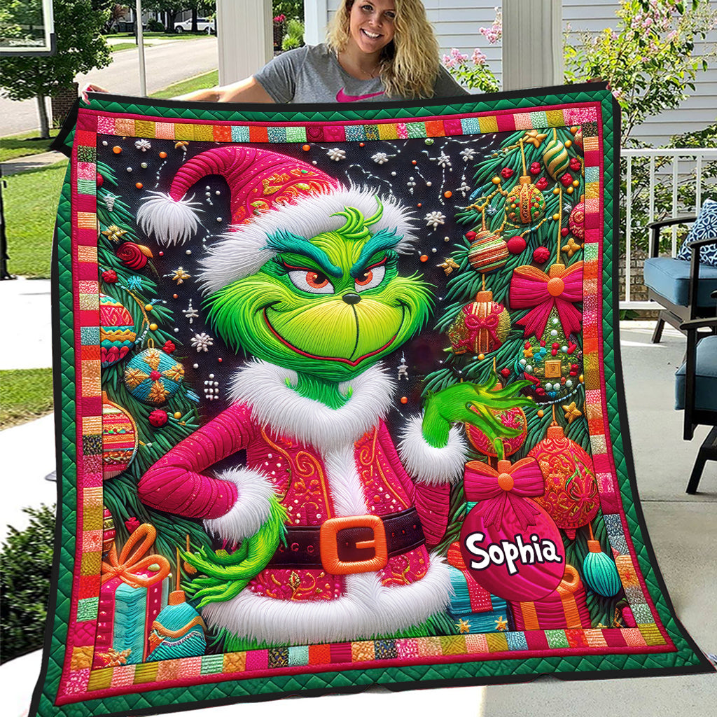 Merry Grinchmas - Personalized Stole Christmas Quilt