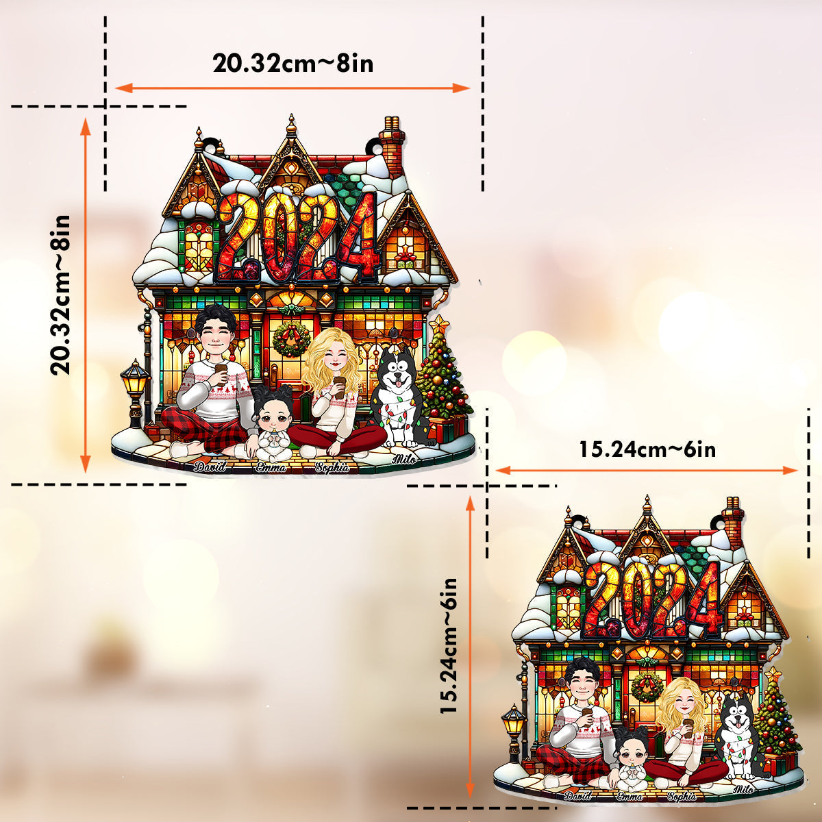 C'est nous - Ornement attrape-soleil personnalisé à suspendre à la fenêtre pour toute la famille 