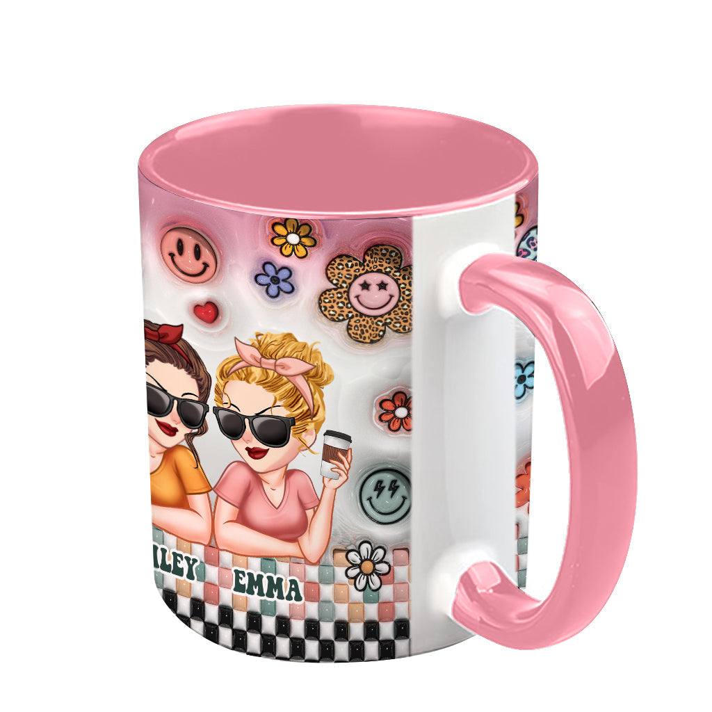 Besties Forever Floral - Personalisierte Bestie-Tasse