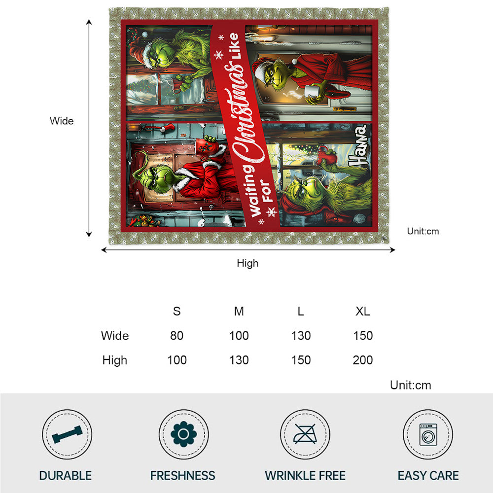 Warten auf Weihnachten – Personalisierte Stola-Weihnachtsdecke