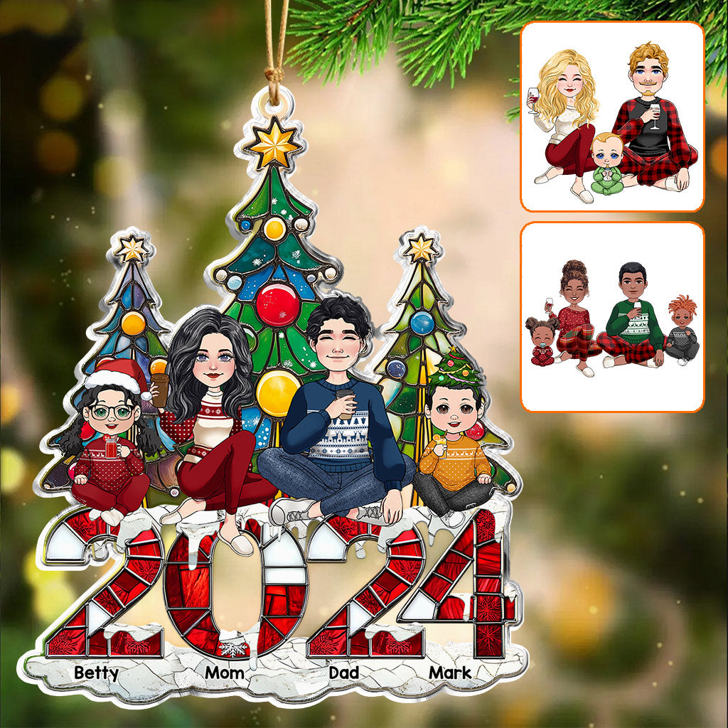 2024 Christmas Family - Personalized Family Custom Shaped Ornament