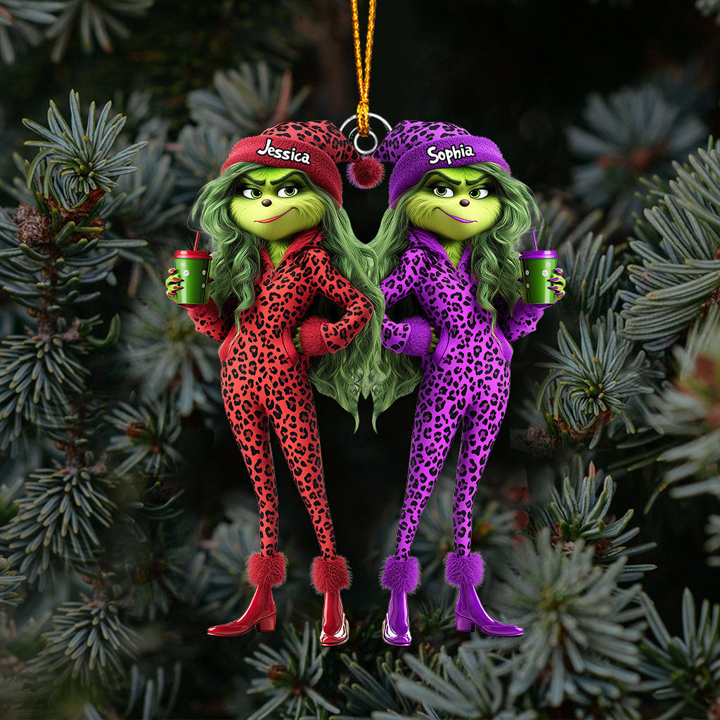 Grinch-Truppe der besten Freundinnen – Personalisierte, transparente Weihnachtsstola