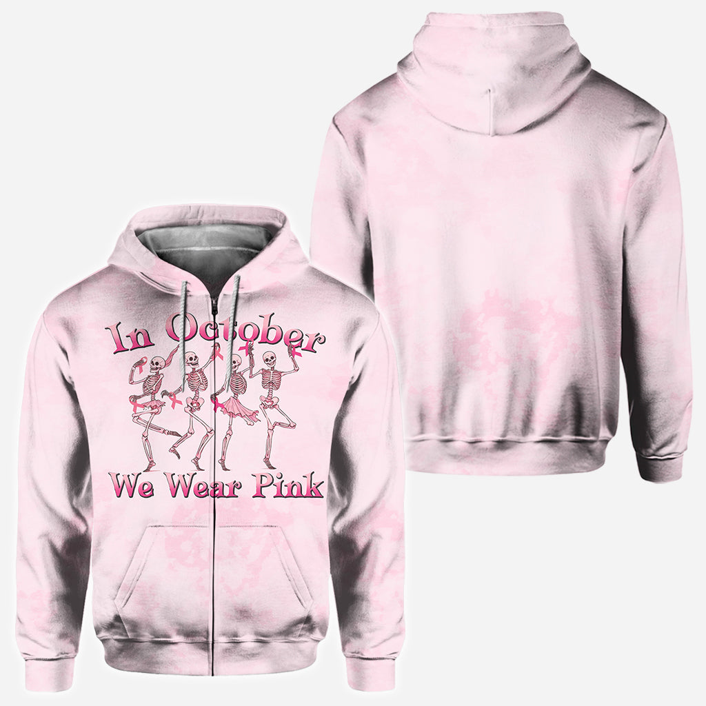 En octobre, on porte du rose - T-shirt personnalisé intégral pour la sensibilisation au cancer du sein