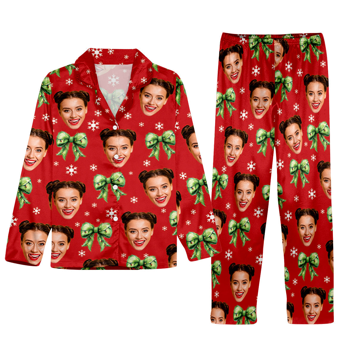 Coquette Grinchmas - Personalized Stole Christmas Button Down Pajamas