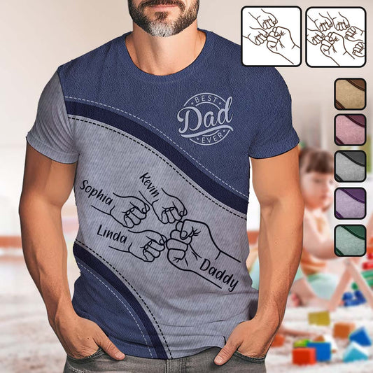 Bester Papa aller Zeiten - Personalisiertes Geschenk für Väter - Allover-Shirt