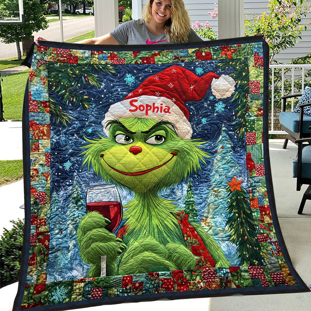 Joyeux Grinchmas - Couverture de Noël personnalisée avec étole
