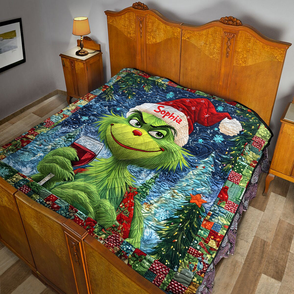 Joyeux Grinchmas - Couverture de Noël personnalisée avec étole