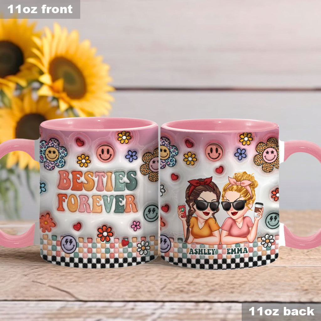 Besties Forever Floral - Personalisierte Bestie-Tasse