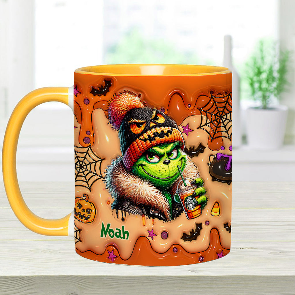 Mug décoratif vert Halloween - Étole de Noël personnalisée