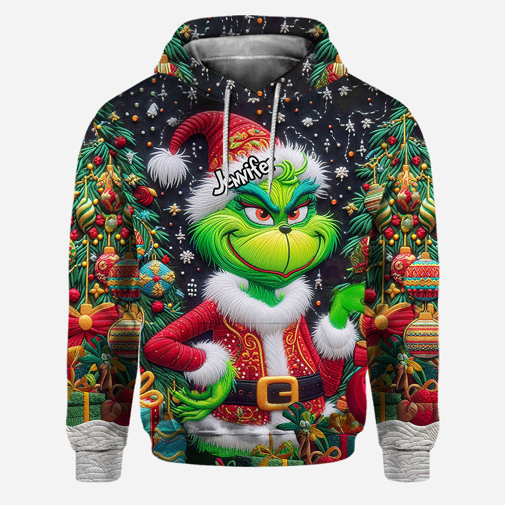 Fröhliche Grinchmas – Personalisierter Stola-Weihnachtshoodie und Leggings