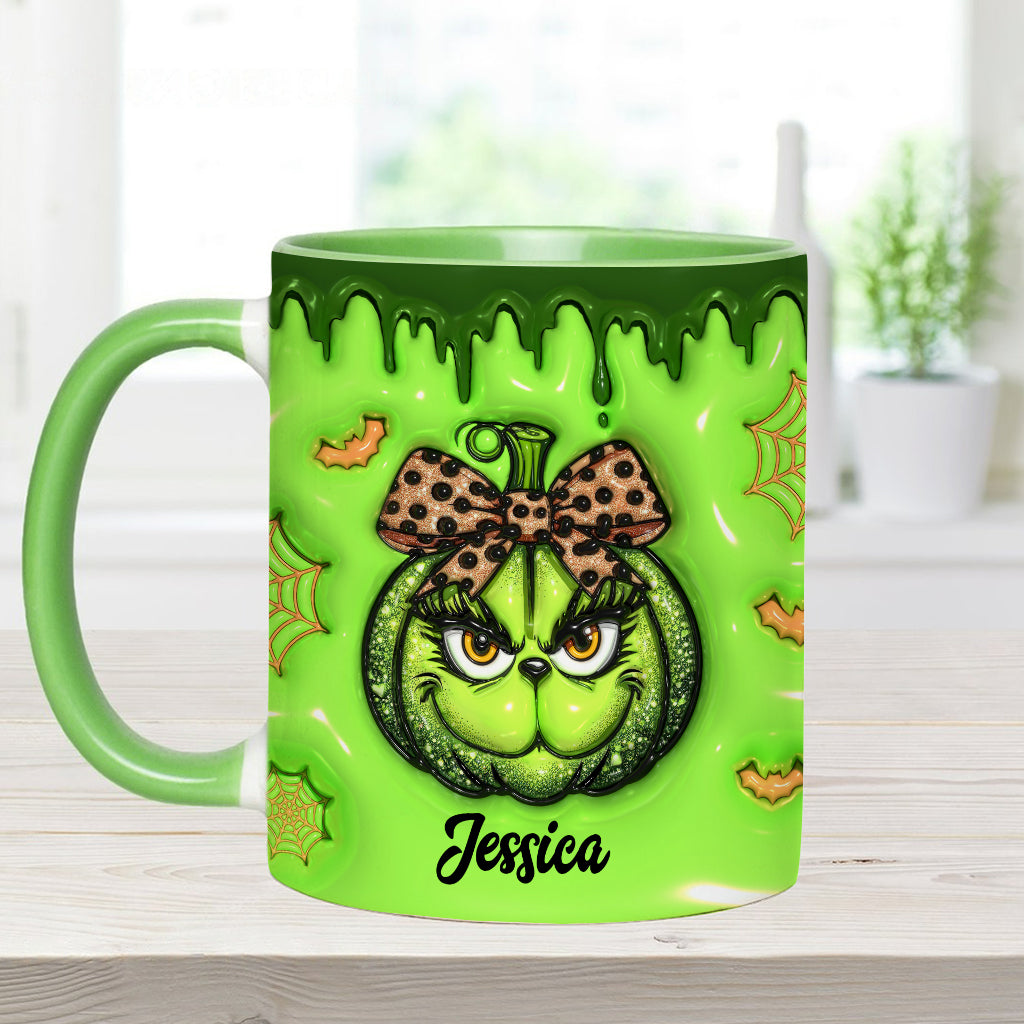 Green Pumpkin - Personalized Stole Christmas Accent Mug