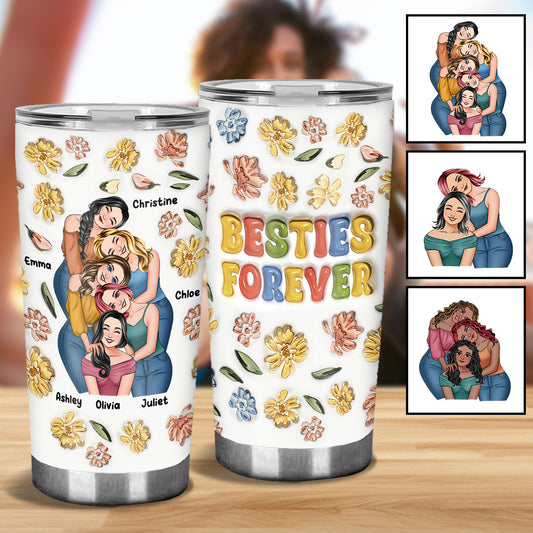 Besties Forever Floral Style - Personalisierter Bestie-Becher