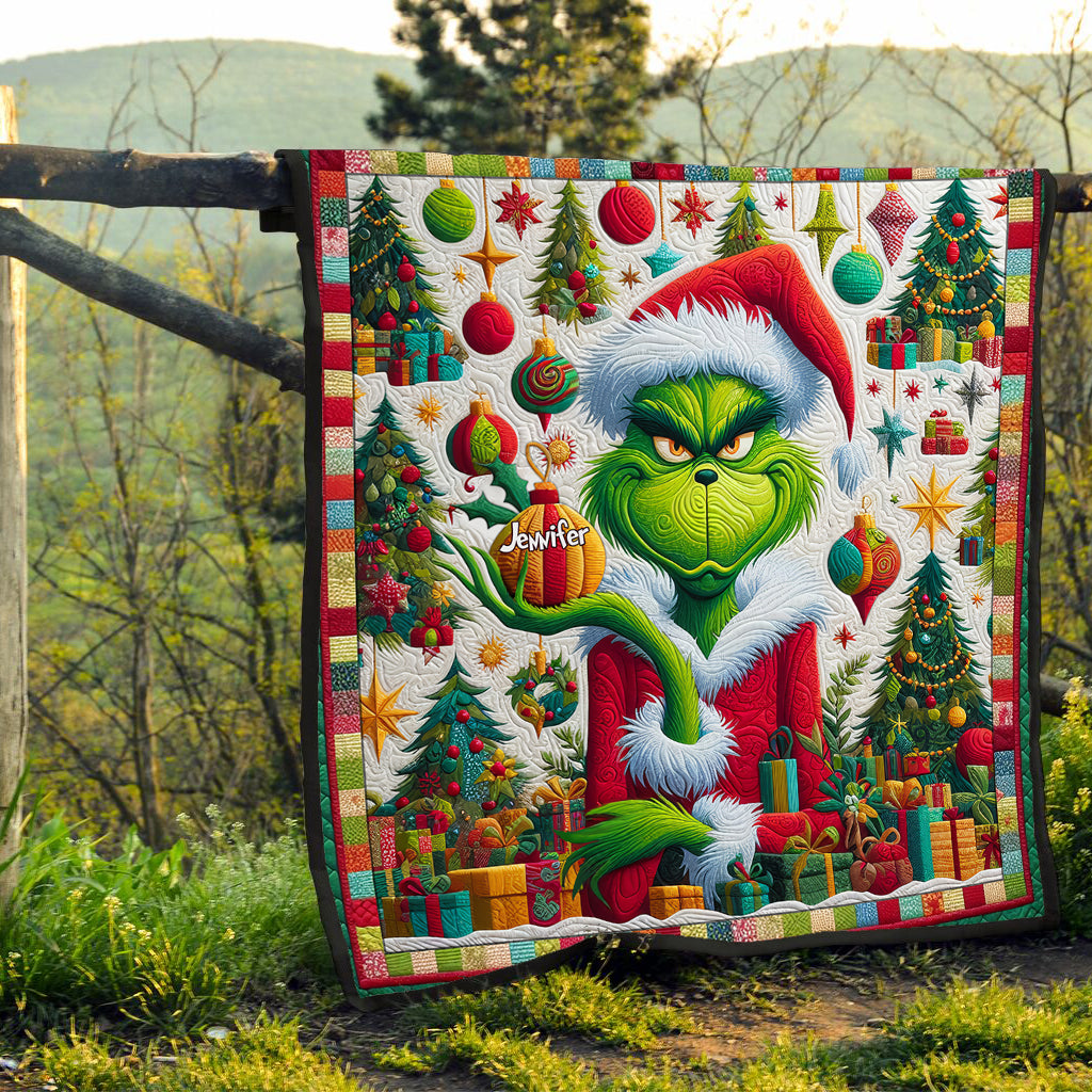 Joyeux Grinchmas - Couverture de Noël personnalisée avec étole
