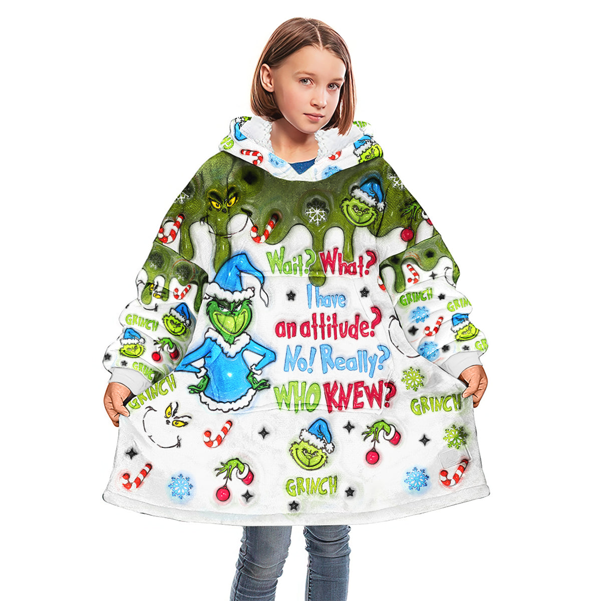 Moment mal, ich habe eine Einstellung – personalisierte Stola-Weihnachtsdecke mit Kapuze