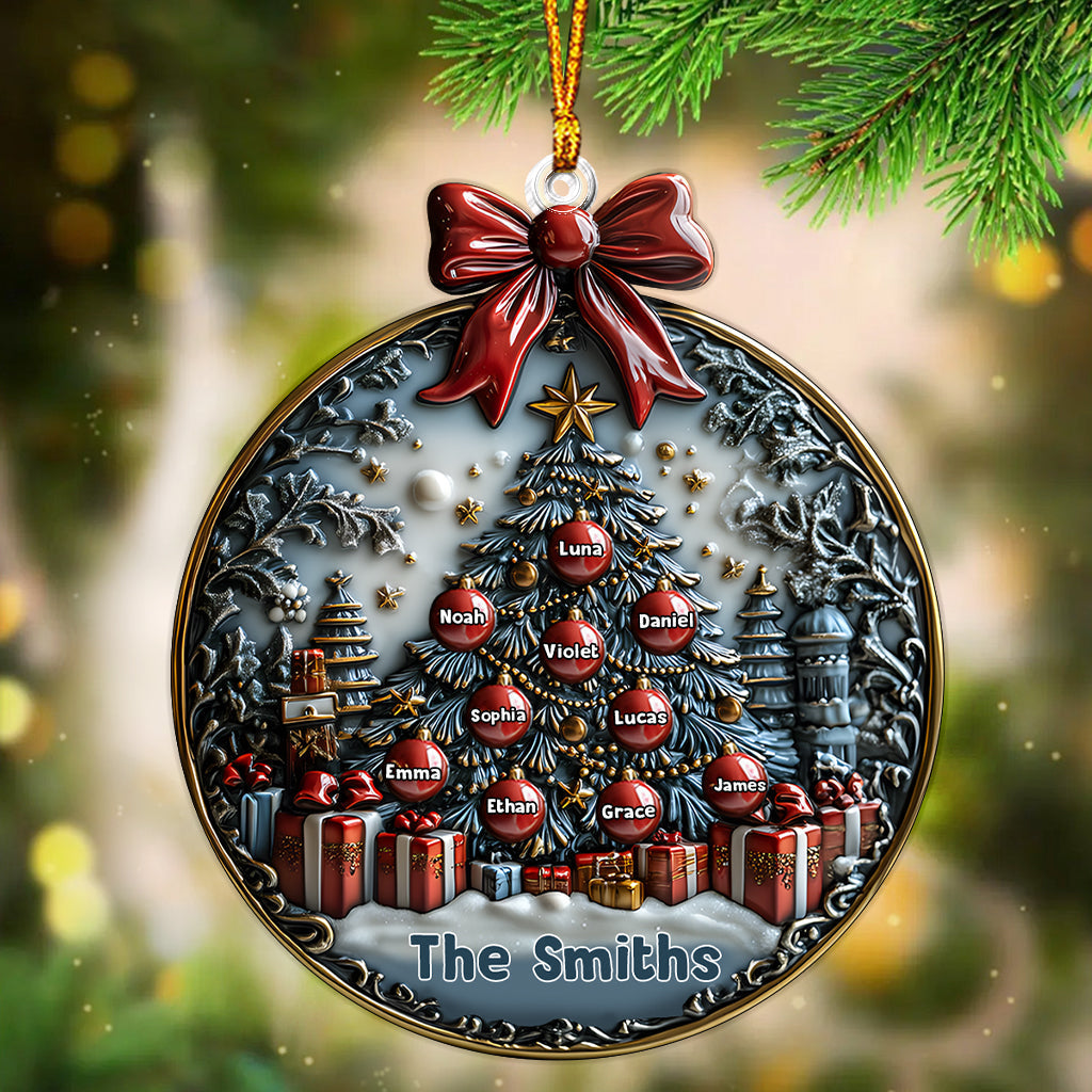 Merry Christmas - Personalized Family Custom Shaped Ornament