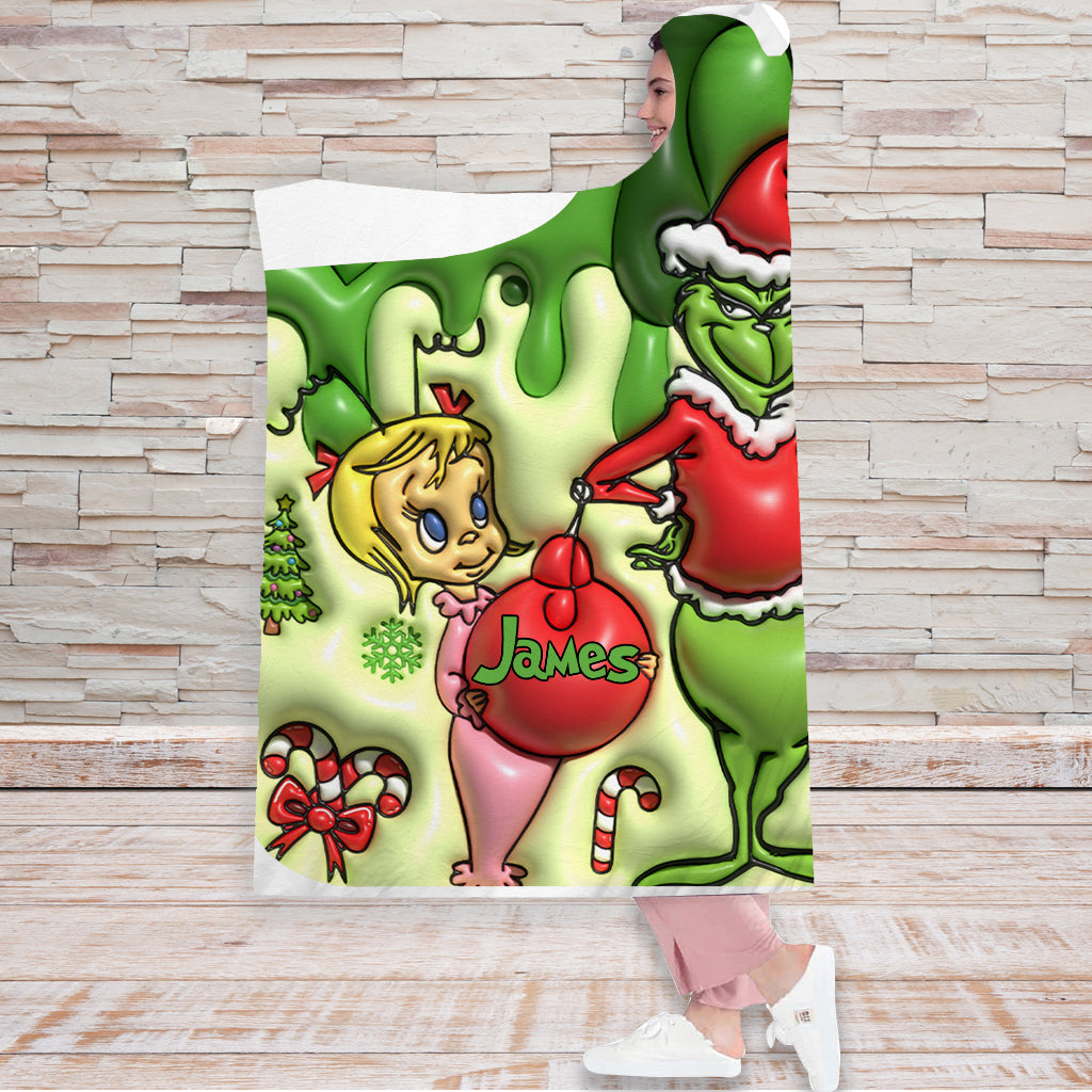 Grüne Weihnacht – Personalisierte Stola, Weihnachtsdecke mit Kapuze