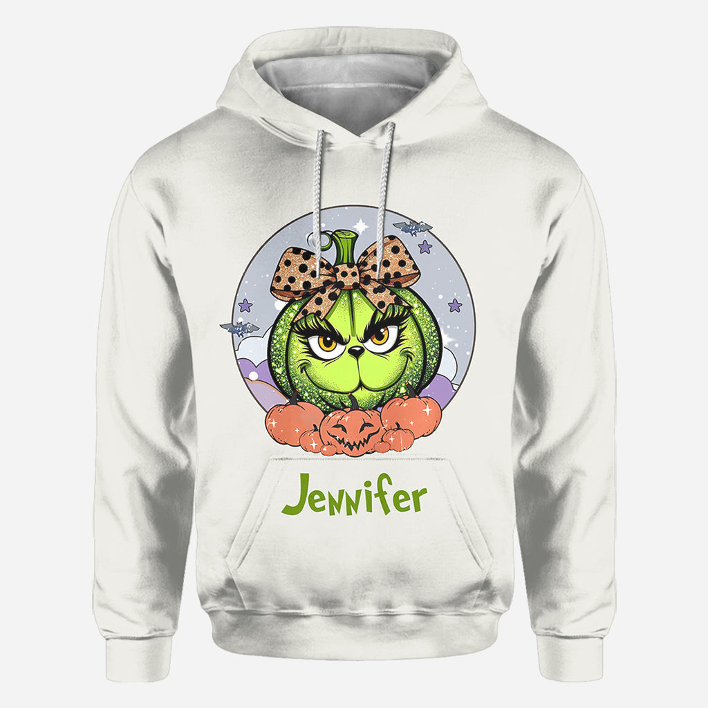 Grüne Kürbismama – Beliebiger Titel – Personalisiertes „Stole Christmas All Over“-Shirt