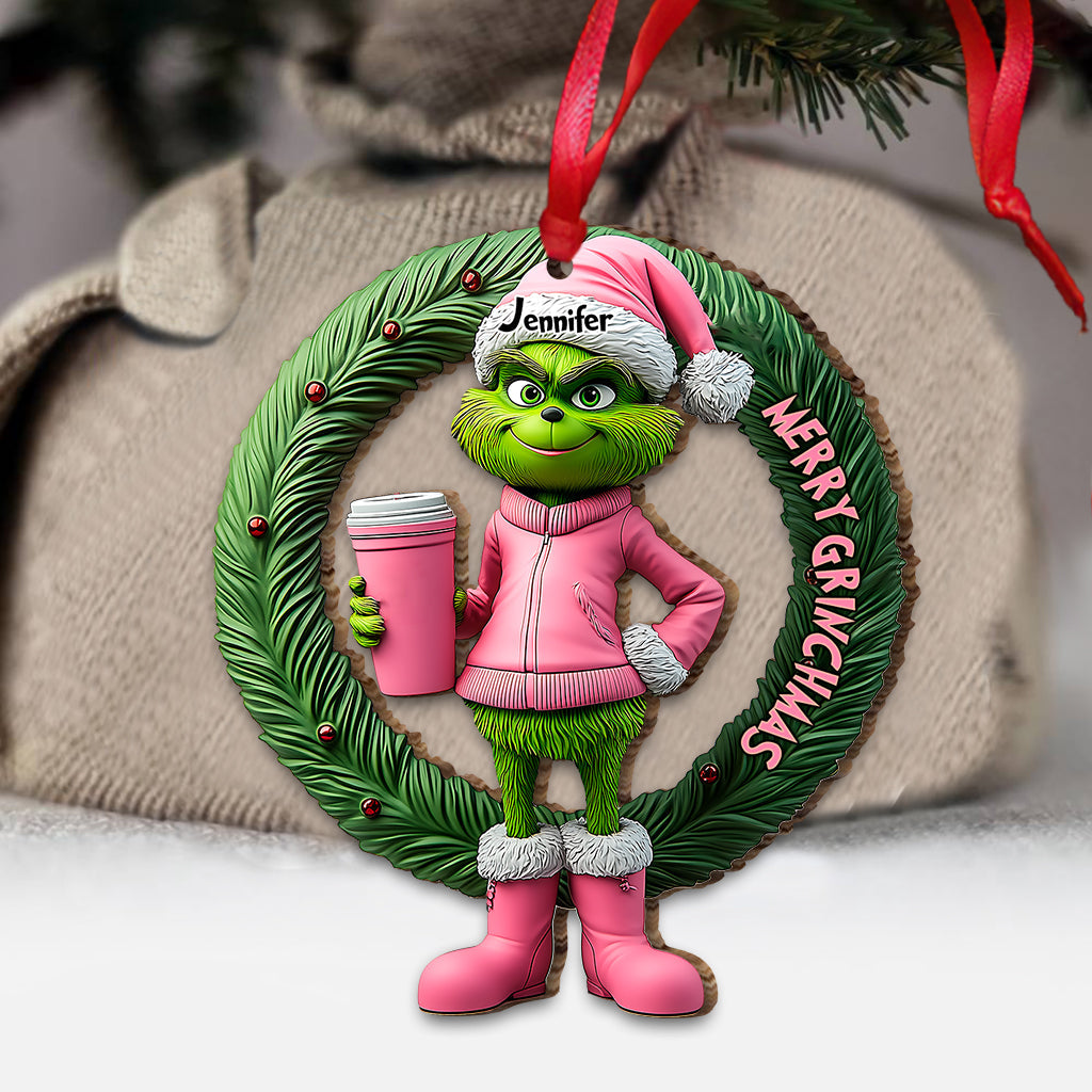 Grinchy Green Lady - Personalized Stole Christmas Ornament