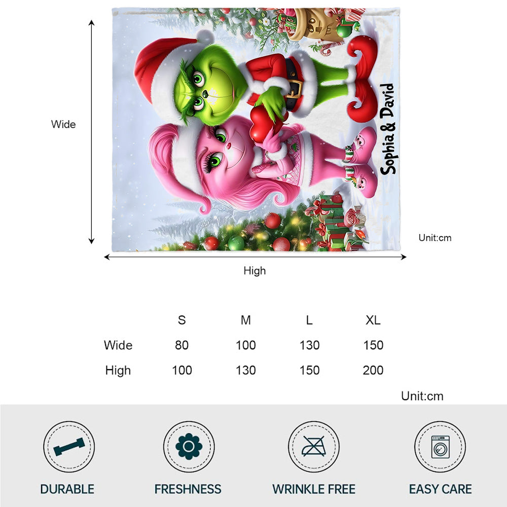 Fröhliche Grinchmas - Personalisierte Stola-Weihnachtsdecke